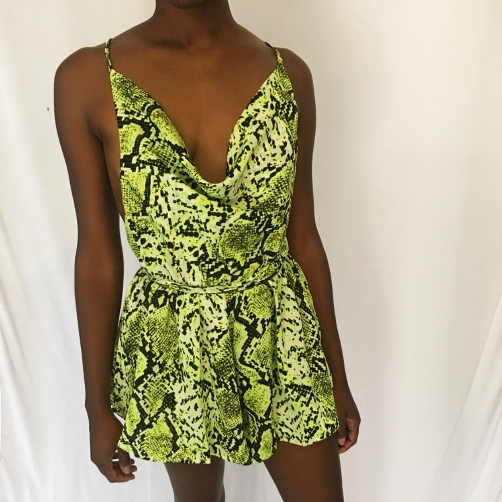 Black & Neon Green Romper - Sizes S,M,L *NWT